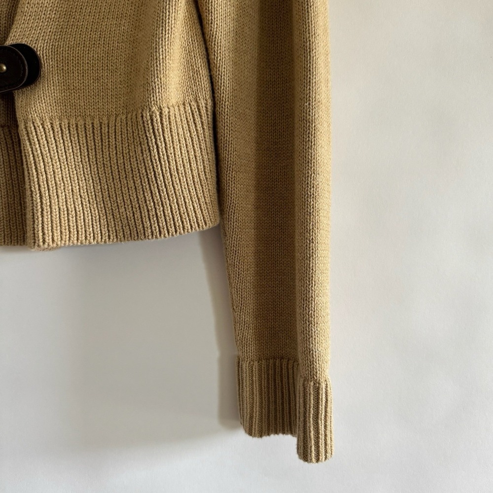 Lauren Ralph Lauren Shawl Collar Cardigan L Leather Buckle Equestrian Old Money - Picture 3 of 12